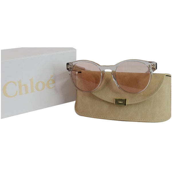 CHLOE 52 MM Round Sunglasses Champagne/Pink CE753S 688 - Final Sale