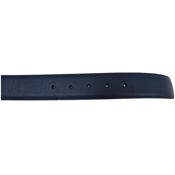 Gucci GG Reversible Leather Belt Blue/Black Size 90.36 - pin holes
