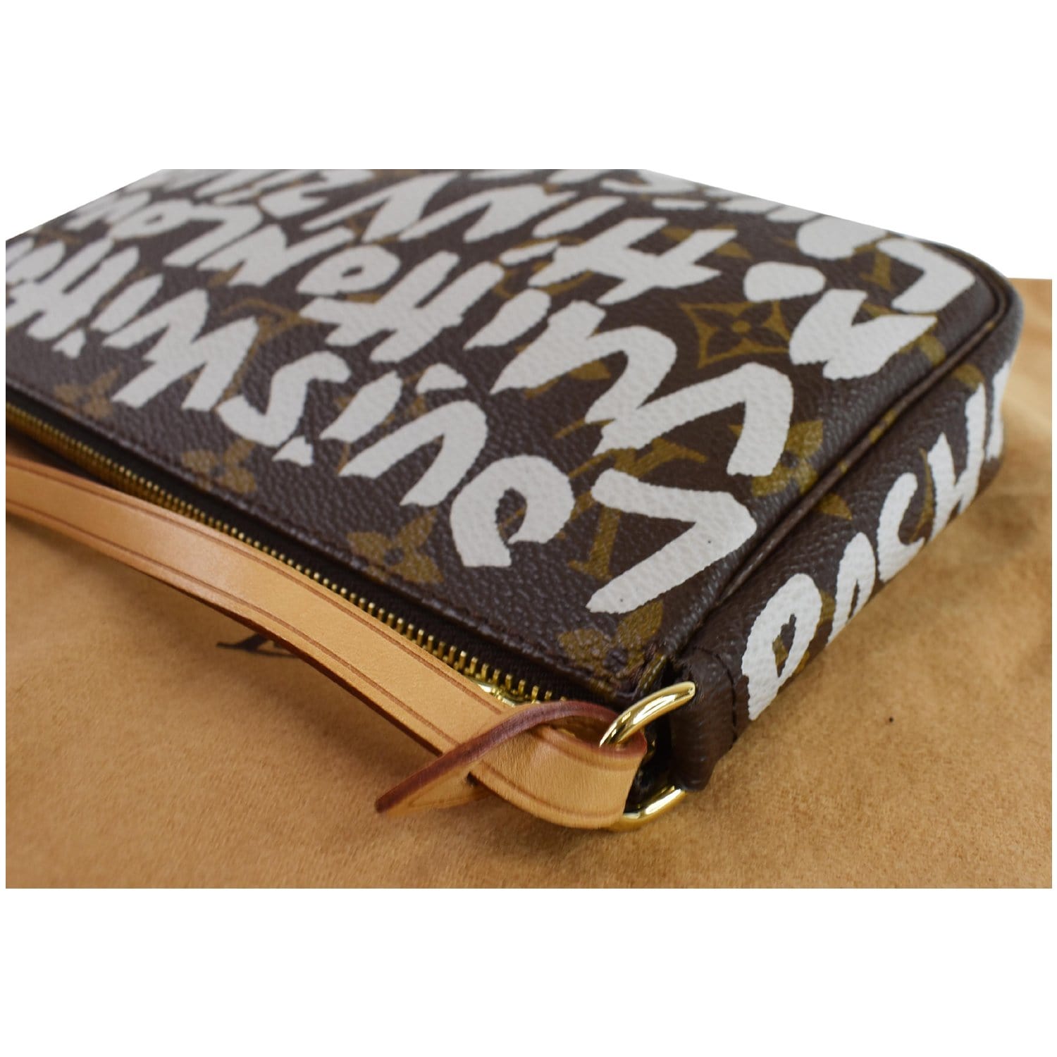 FWRD Renew Louis Vuitton Monogram Graffiti Pochette Accessoires Shoulder Bag  in Brown