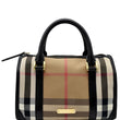 BURBERRY Boston Haymarket Check Coated Canvas Satchel Bag Brown