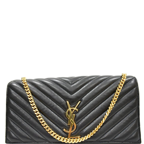 YVES SAINT LAURENT Kate 99 Chevron Leather Shoulder Bag Black