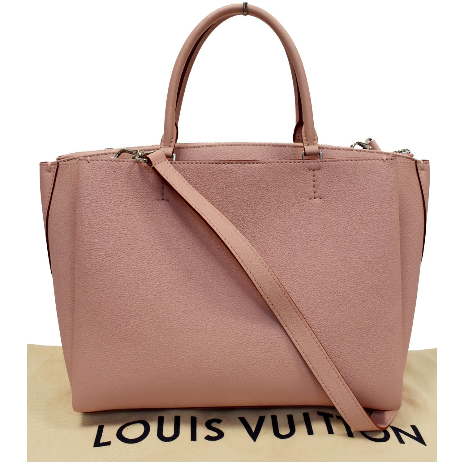 LOUIS VUITTON Lockmeto Calfskin Leather Tote Bag Rose Pink