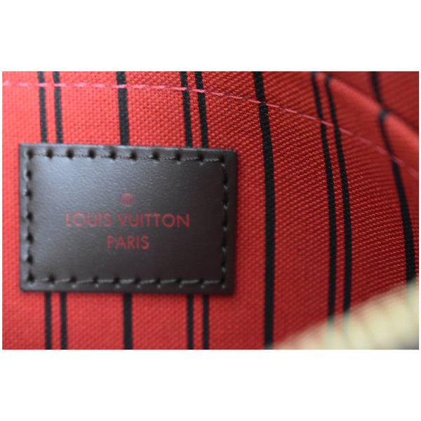 LOUIS VUITTON Neverfull MM Damier Ebene Pochette Wristlet Pouch Brown