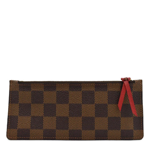 LOUIS VUITTON Felicie Zippered Damier Ebene Insert Pouch Brown