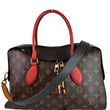 LOUIS VUITTON Tuileries Monogram Canvas Tote Shoulder Bag Brown