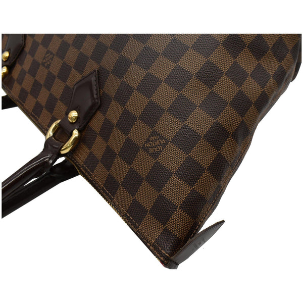 LOUIS VUITTON Saleya MM Damier Ebene Tote Bag Brown