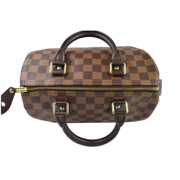 Louis Vuitton Speedy 25 Damier Ebene Satchel Bag top upview
