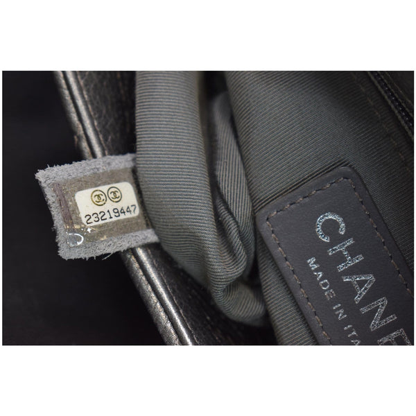 CHANEL Casual Pocket Flap Caviar Messenger Shoulder Bag Silver