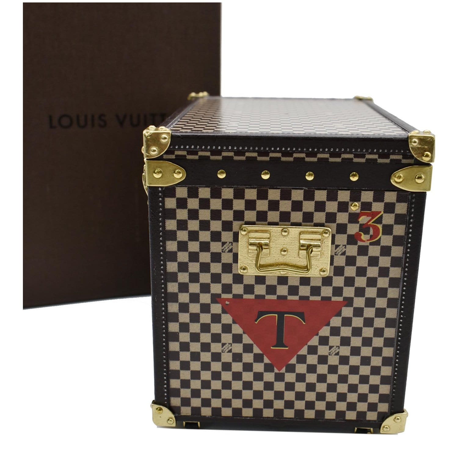 LOUIS VUITTON Mini Malle Zinc Trunk Paperweight Jewelry Box 163958