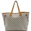 LOUIS VUITTON Neverfull GM Damier Azur Tote Shoulder Bag White