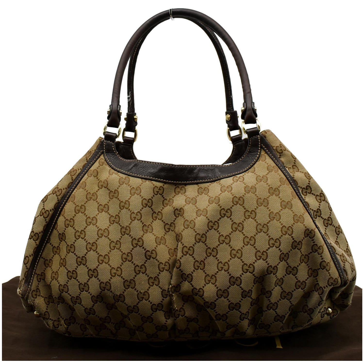 Gucci Vintage Reins Canvas Hobo Bag Large