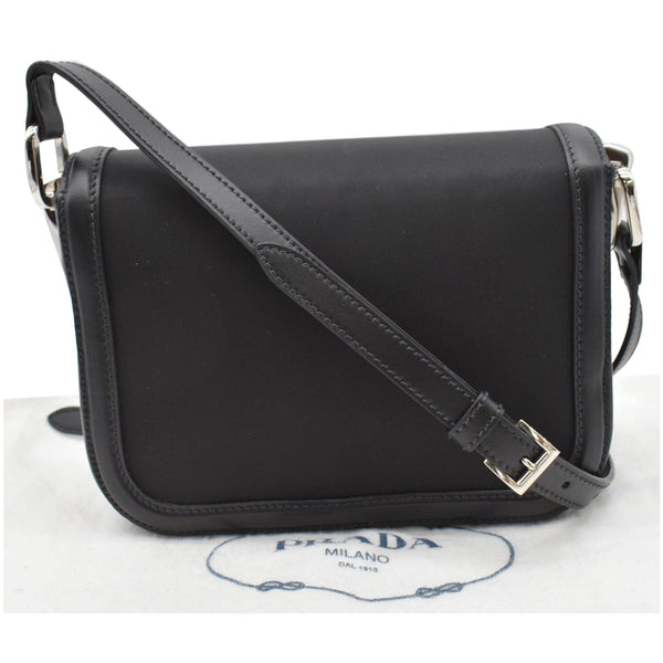 PRADA Nylon Leather Shoulder Bag Black