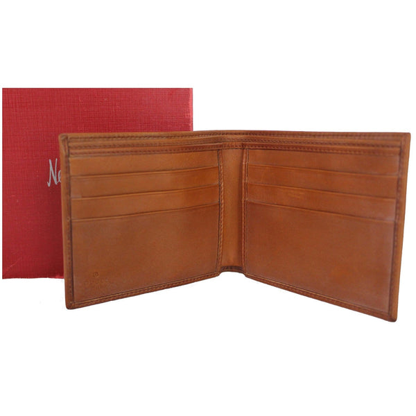 Gucci Bifold Men's Leather Canvas Wallet | Brown - inside view