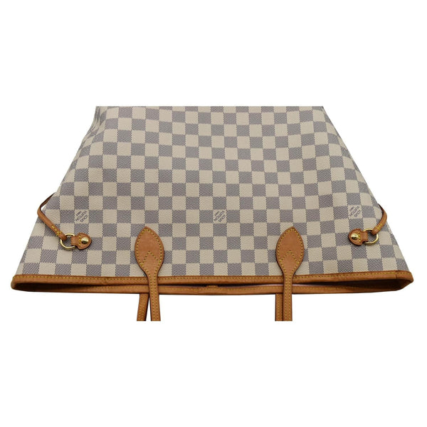LOUIS VUITTON Neverfull MM Damier Azur Tote Bag White