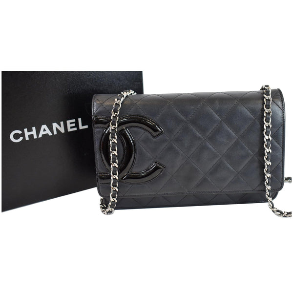 CHANEL Cambon Ligne Quilted Leather WOC Clutch Bag Black- Sold