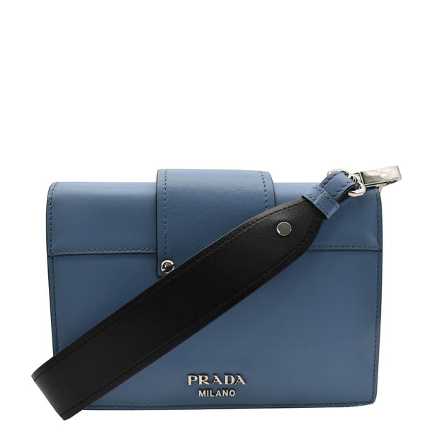 PRADA City Plex Ribbon Calfskin Shoulder Bag Blue/Pink