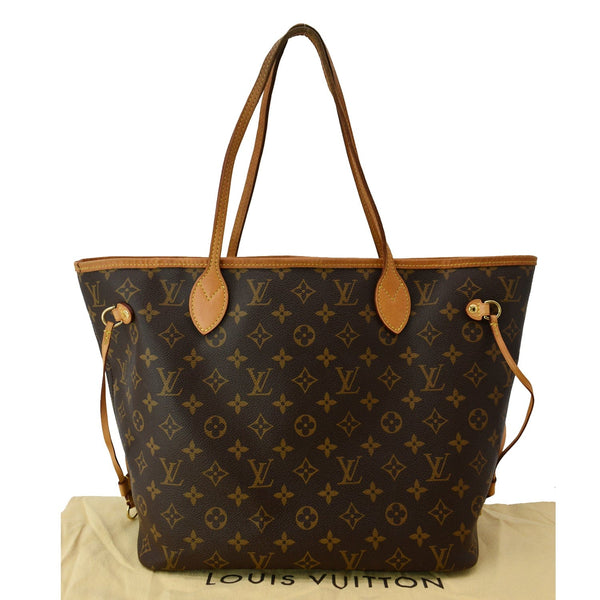 LOUIS VUITTON Neverfull MM Monogram Canvas Tote Bag Brown