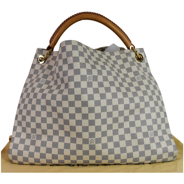 Louis Vuitton Artsy GM Damier Azur Shoulder Bag White - vertical full view