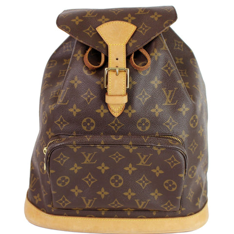 LOUIS VUITTON Montsouris GM Monogram Canvas Backpack Bag Brown