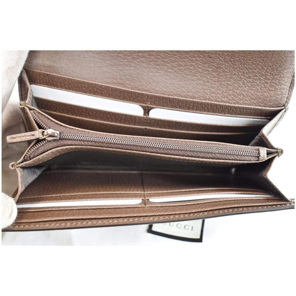 Gucci Ophidia Wallet Beige - center zip inside preview