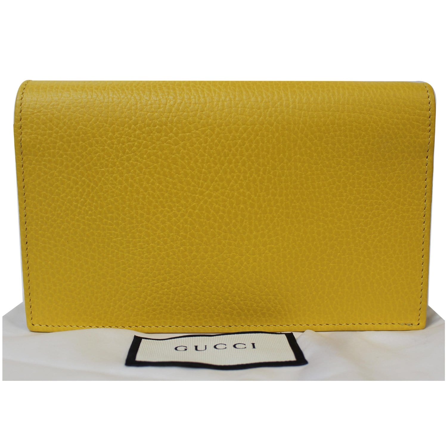 Interlocking leather crossbody bag Gucci Yellow in Leather - 32450062