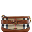 BURBERRY Bridle House Check Adeline Foldover Wristlet Clutch Crossboday Brown