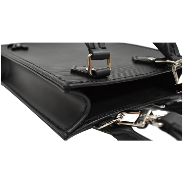 LOUIS VUITTON Petit Sac Plat Epi Leather Crossbody Bag Black