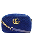 GUCCI GG Marmont Velvet Small Crossbody Bag Blue 447632