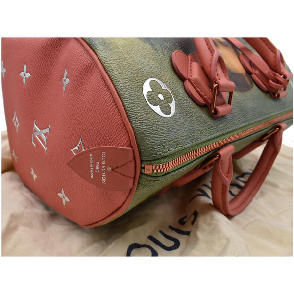 LOUIS VUITTON Jeff Koons DaVinci Speedy 30 Coated Canvas Satchel Bag Multicolor