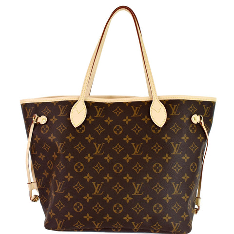 LOUIS VUITTON Neverfull MM Monogram Canvas Shoulder Bag Brown