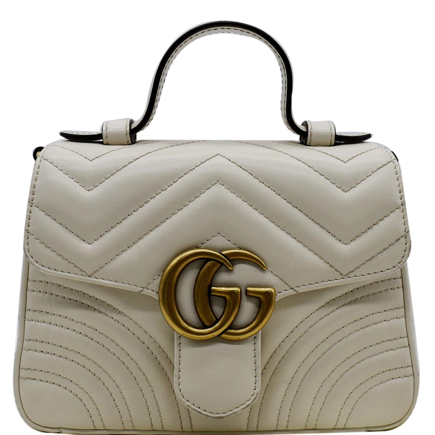 Gucci Marmont top Handle white small bag