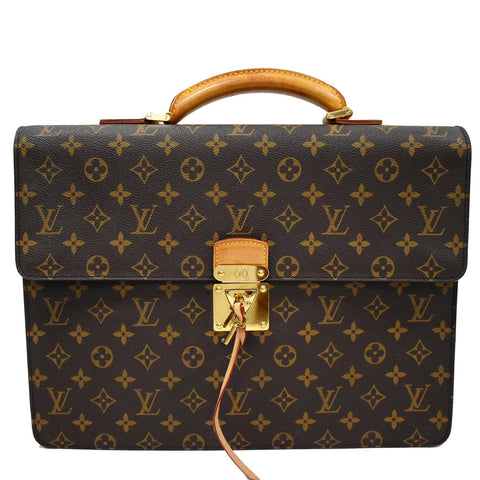 LOUIS VUITTON Laguito Monogram Canvas Briefcase Bag Brown