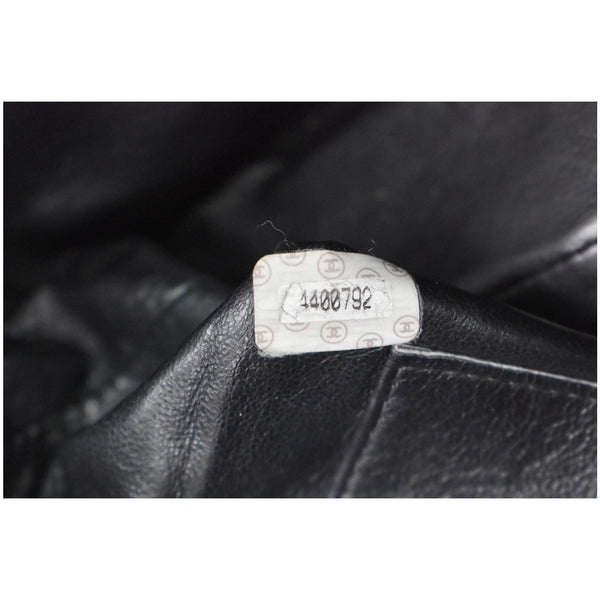 CHANEL Vintage Quilted Leather Chain Handle Tote Bag Black