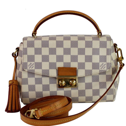 LOUIS VUITTON Croisette Damier Azur Shoulder Crossbody Bag White
