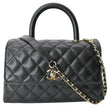 CHANEL Coco Mini Top Handle Caviar Leather Shoulder Bag Black