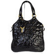 YVES SAINT LAURENT Tribute Embossed Patent Leather Tote Bag Black - Last Call