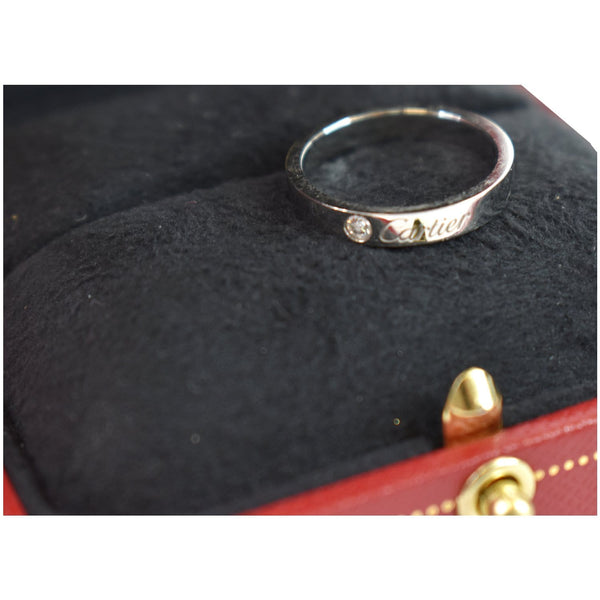 CARTIER Platinum Diamond Ring Silver