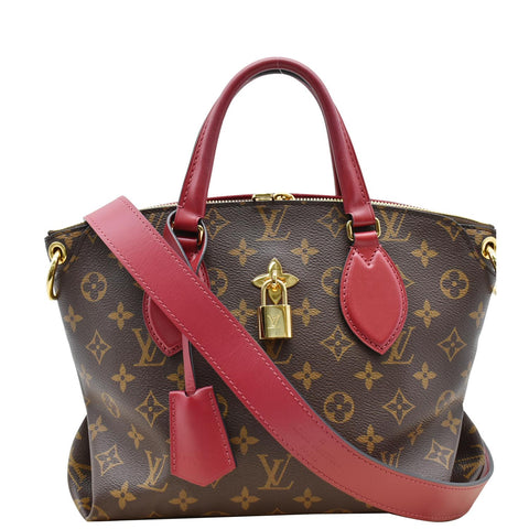 LOUIS VUITTON Flower Zipped PM Monogram Canvas Tote Bag Brown