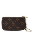 LOUIS VUITTON Pochette Key Cles Monogram Canvas Coin Case Brown