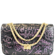 CHANEL Reissue 2.55 Flap Crocodile Embossed Graffiti Shoulder Bag Black
