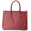 PRADA Galleria Large Double Zip Saffiano Leather Tote Bag Pink