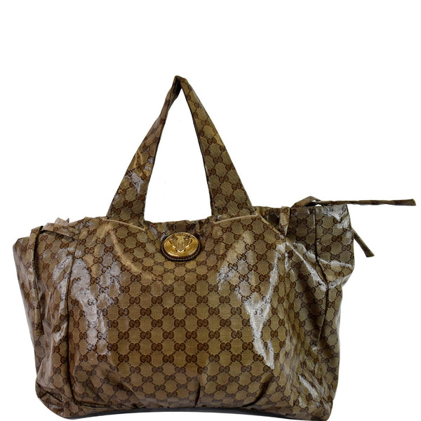 Gucci Hysteria Large Crystal Coated Canvas Bag Beige