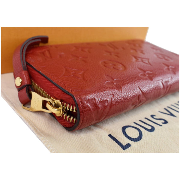 LOUIS VUITTON Monogram Empreinte Leather Zippy Wallet Red
