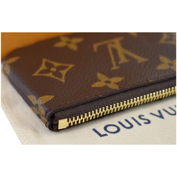 LOUIS VUITTON Pochette Key Cles Monogram Canvas Coin Case Brown
