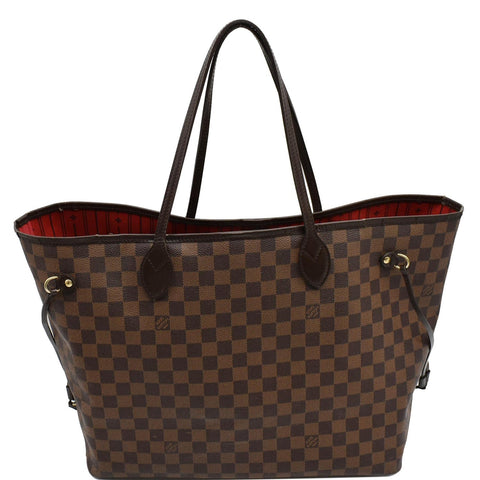 LOUIS VUITTON Neverfull GM Damier Ebene Tote Bag Brown