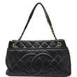 CHANEL Timeless CC Soft Quilted Caviar Leather Shopping Tote Bag Black