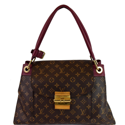 LOUIS VUITTON Olympe Monogram Canvas Satchel Shoulder Bag Aurore