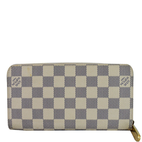 Louis Vuitton Damier Azur Zippy Long Wallet White front