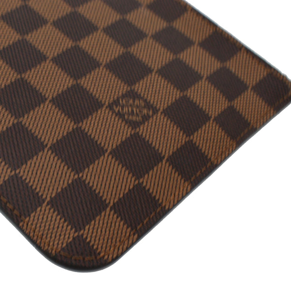 LOUIS VUITTON Neverfull MM Damier Ebene Pochette Wristlet Pouch Brown