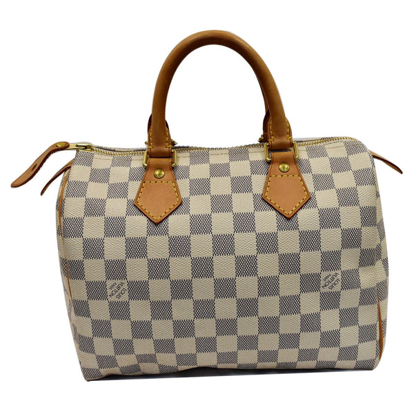 LOUIS VUITTON Speedy 25 Damier Azur Satchel Bag White
